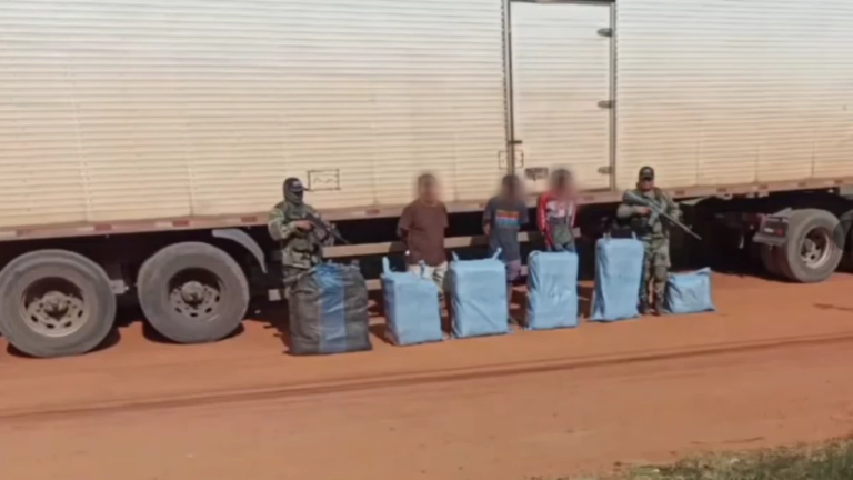 Efectivos de la Felcc interceptan camión con marihuana en Roboré Efectivos de la Felcc interceptan camión con marihuana en Roboré
