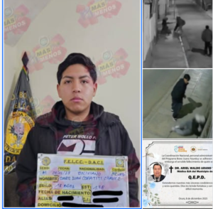 SEIS MESES DE DETENCIÓN PREVENTIVA PARA PRINCIPAL AUTOR DE DOS VIOLENTOS ASALTOS EN ORURO CON UNA VÍCTIMA FALLECIDA