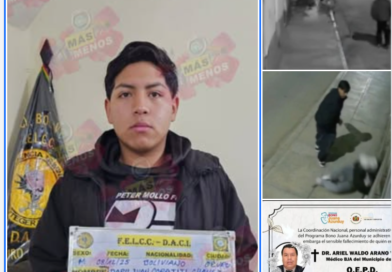 SEIS MESES DE DETENCIÓN PREVENTIVA PARA PRINCIPAL AUTOR DE DOS VIOLENTOS ASALTOS EN ORURO CON UNA VÍCTIMA FALLECIDA