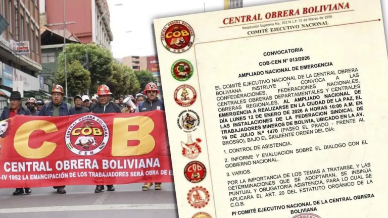 Tras críticas y mensaje de Paz, COB llama a un ‘ampliado nacional de emergencia’ Tras críticas y mensaje de Paz, COB llama a un ‘ampliado nacional de emergencia’