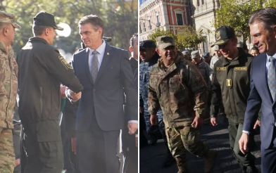 PRESIDENTE RODRIGO PAZ ENCABEZA EL ACTO DE IZA DEL PABELLÓN NACIONAL POR EL BICENTENARIO DE LA POLICÍA BOLIVIANA.
