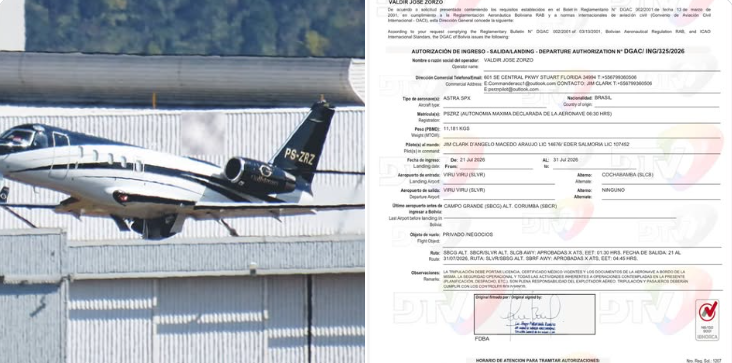 AVIÓN QUE IBA A TRANSPORTAR 189 KILOS DE ORO YA SALIÓ DE BOLIVIA.